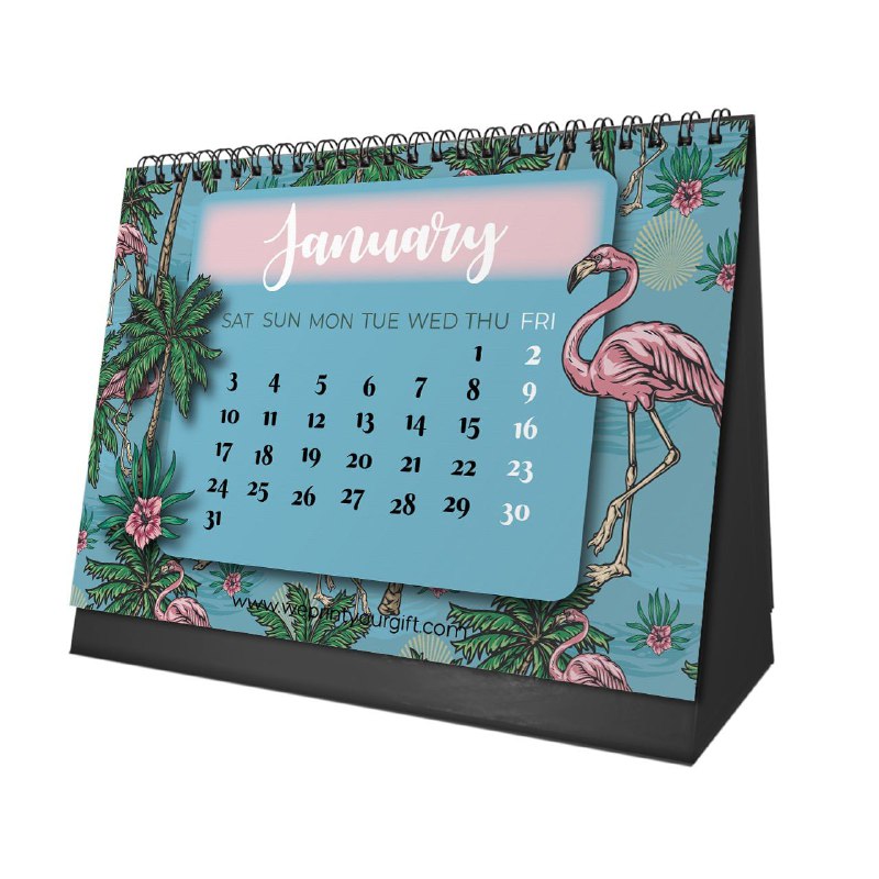 Flamingo Desk Calendar 2026 - WE PRINT