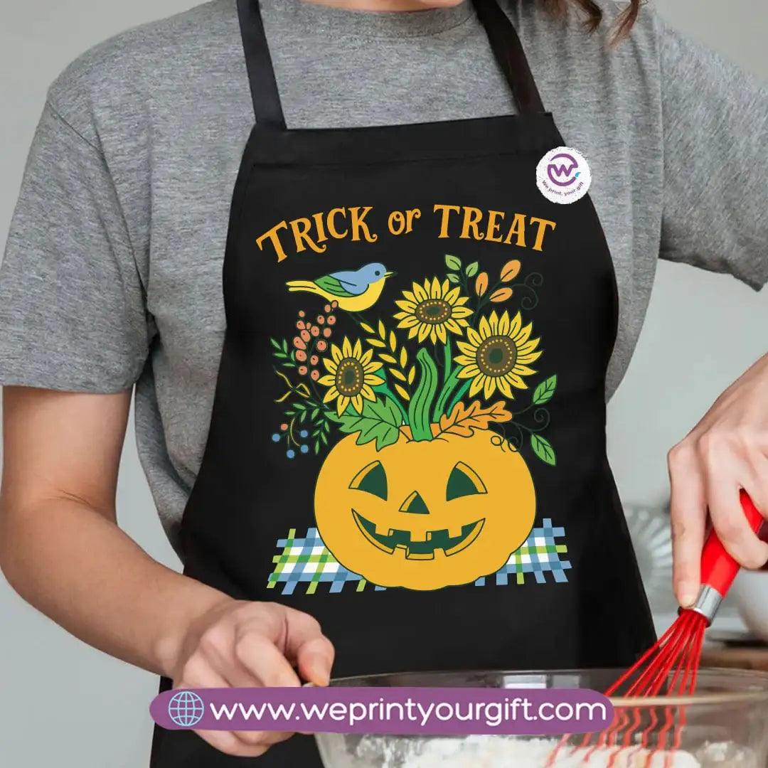 Halloween Cooking Apron – Spooky Heavy Cotton Apron with Pocket & Adjustable Tie - WE PRINT