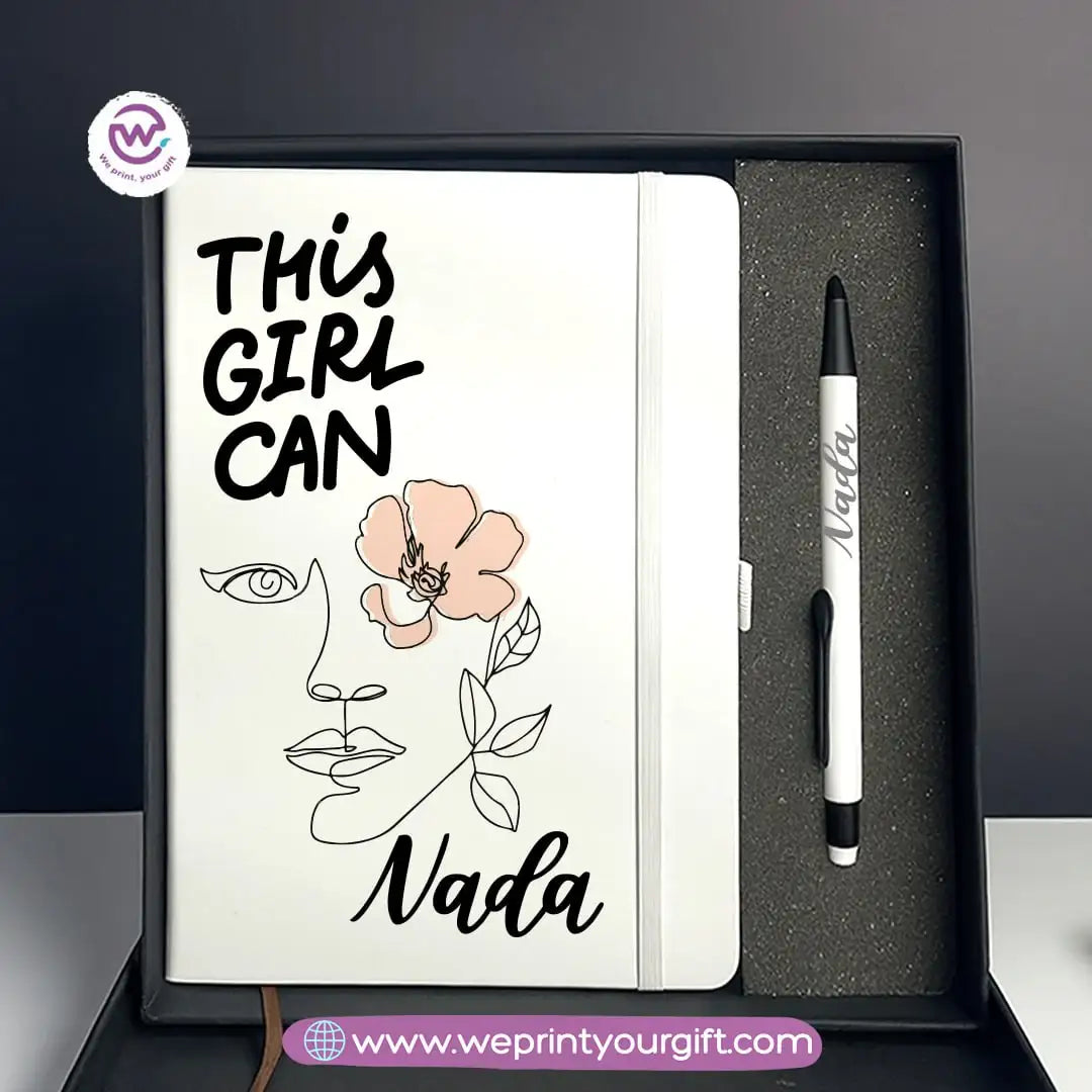 One Line Art Personalized Gift Box – Custom Notebook & Engraved Pen Set - WE PRINT