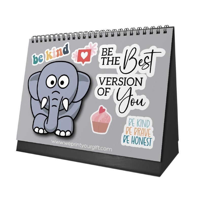 Cute Elephant Desk Calendar 2026 - WE PRINT
