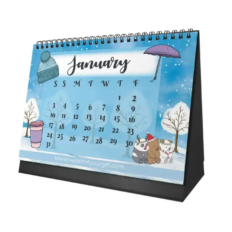 Cute Bears Desk Calendar 2026 - WE PRINT