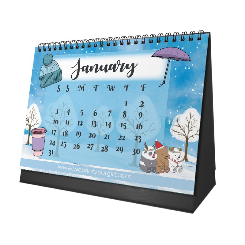 Cute Bears Desk Calendar 2026