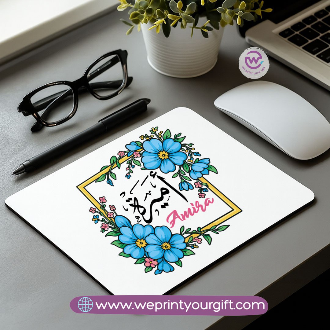 Personalized Mouse Pad with Name – Floral Design