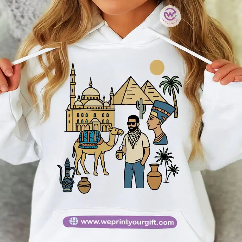 Pharaonic Egyptian Hoodie – Cotton Melton Unisex - WE PRINT