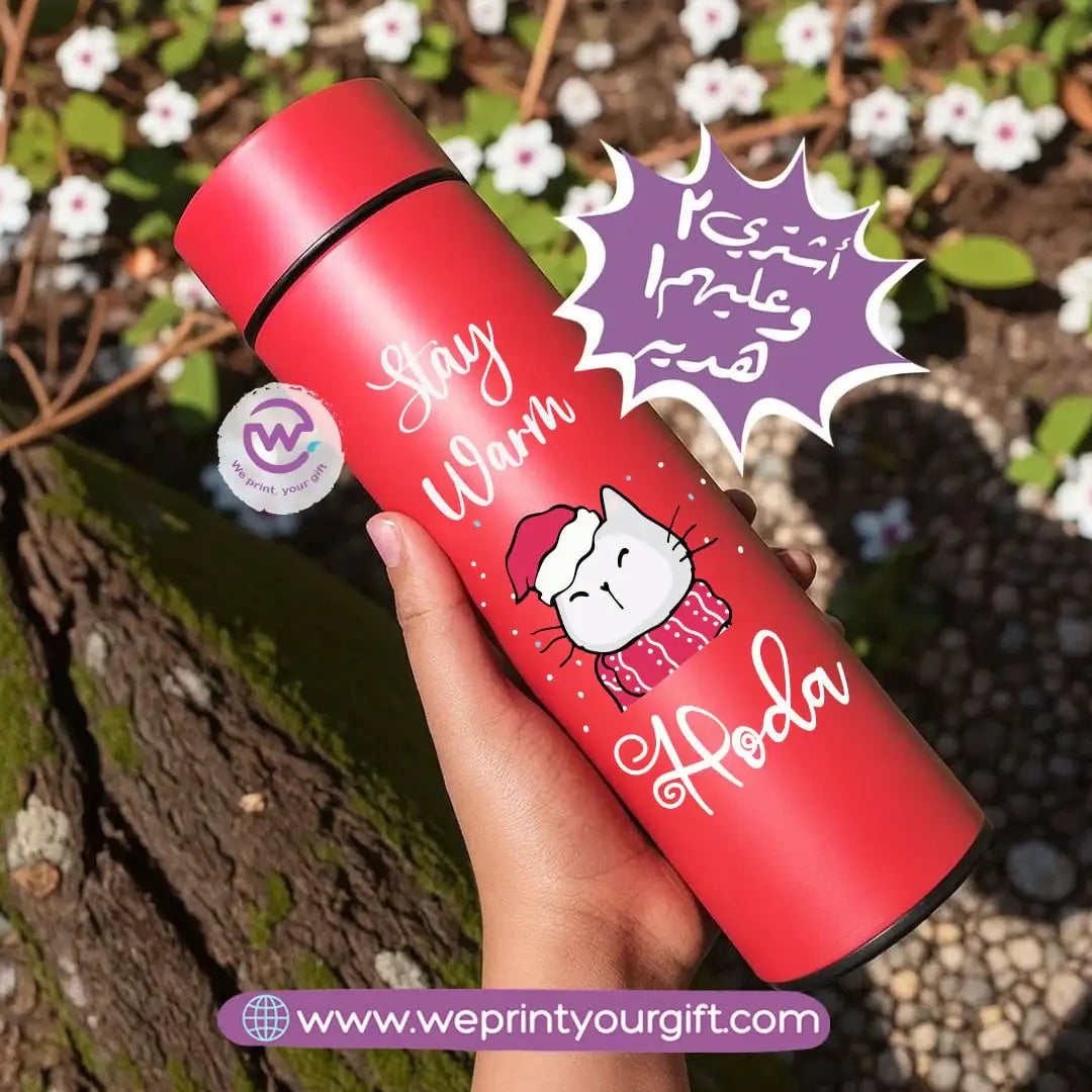 Digital Stainless Steel Thermos with Touch Screen –Sticker Print-Buy 2 Get 1 free - WE PRINT