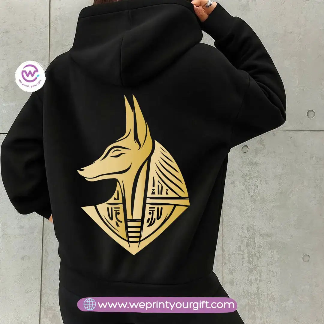 Pharaonic Gold Print Hoodie – Cotton Melton Unisex - WE PRINT