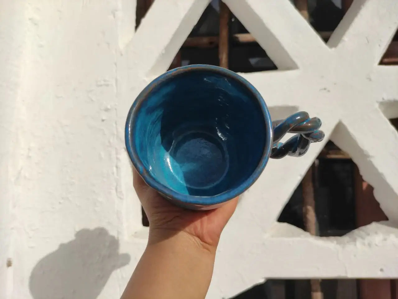 Blue Cloud Handmade Pottery Mug – 300 ml - Customization Options - WE PRINT