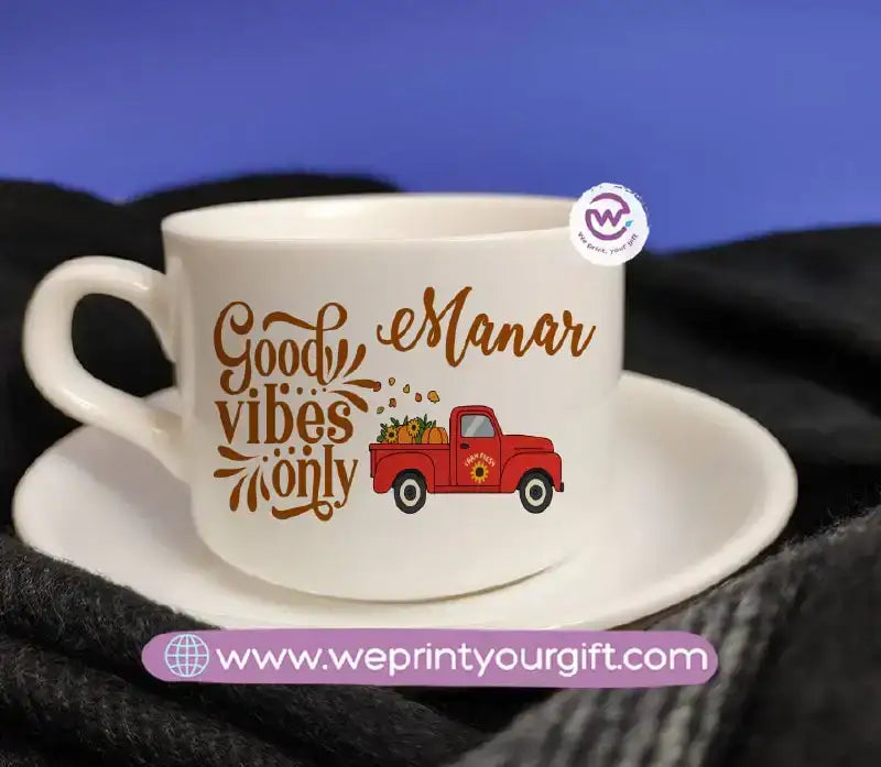 Personalized Coffee Cup with Saucer – One Art Design Collection - WE PRINT