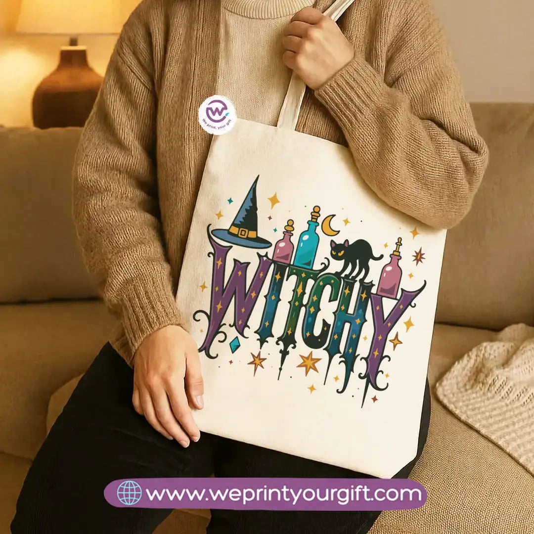 Halloween Canvas Tote Bag – Spooky Egyptian-Inspired Designs | Heavy Canvas Fabric - WE PRINT