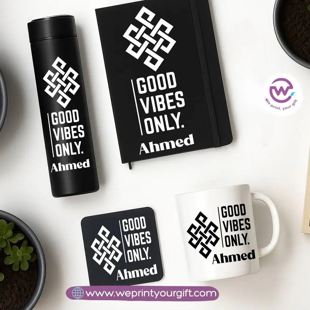 Personalized Motivational Gift Set with Name โ 4 Pieces (Black Edition) - WE PRINT