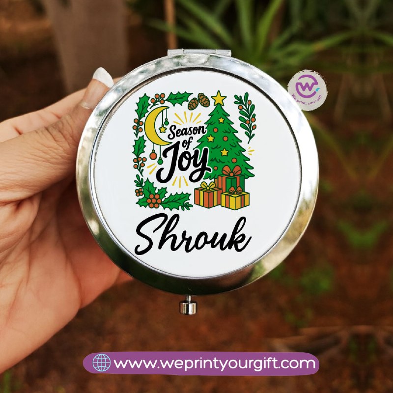 مرآة مكياج صغيرة الحجم مخصصة | عيد الميلاد