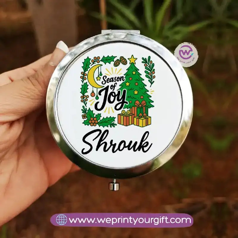 Personalized Compact Makeup Mirror | Christmas - WE PRINT
