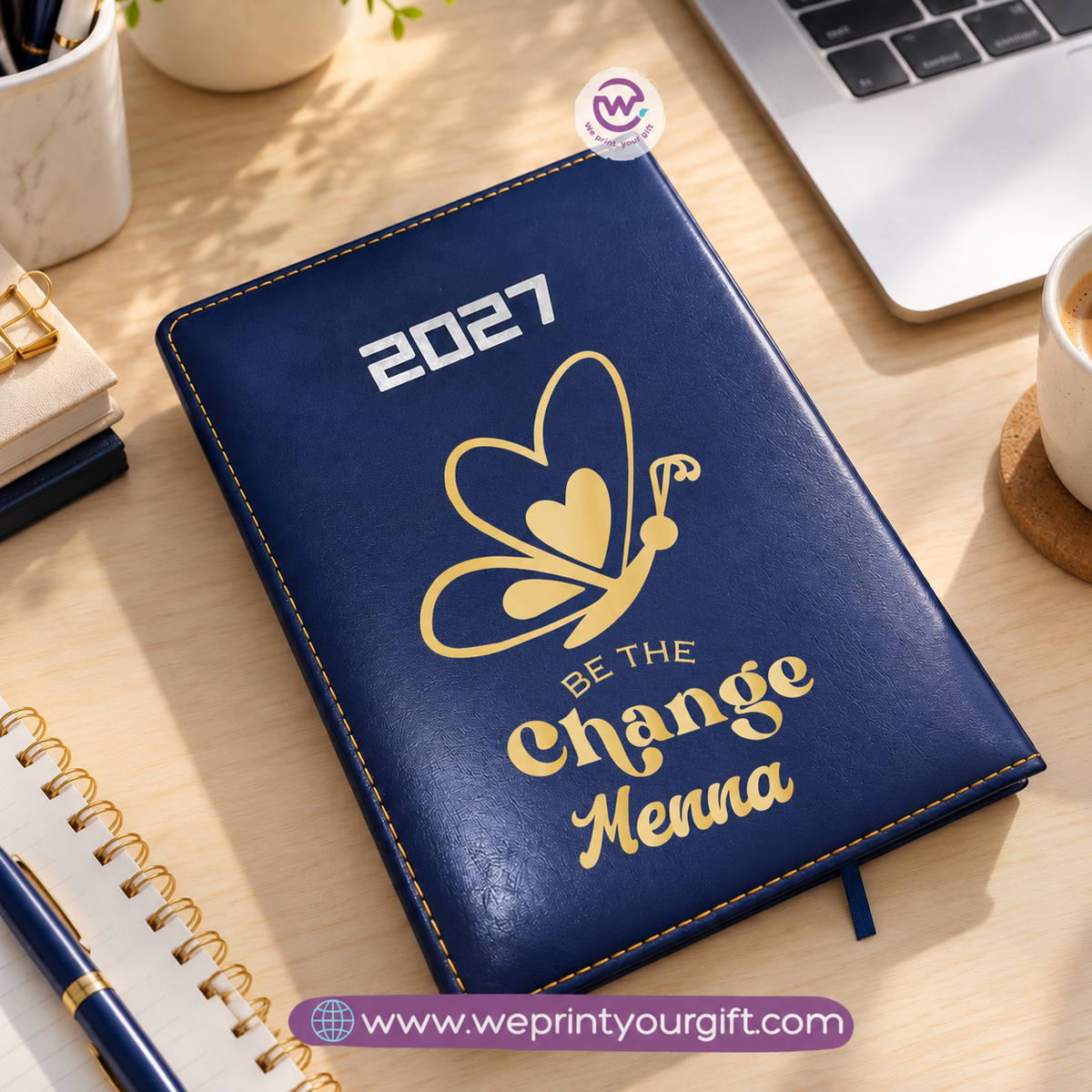 2027 Personalized Agenda – Gold Motivational Designs