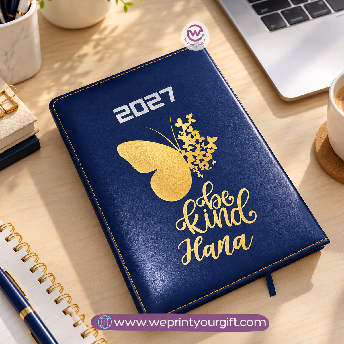 2027 Personalized Agenda – Gold Motivational Designs