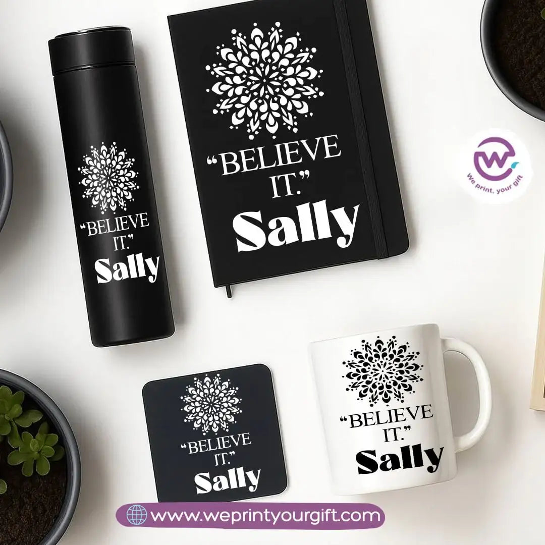 Personalized Motivational Gift Set with Name โ 4 Pieces (Black Edition) - WE PRINT