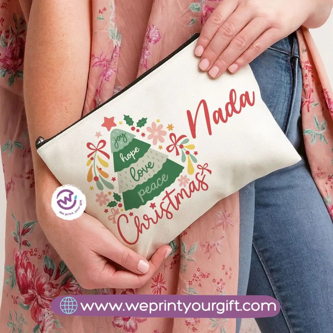 Christmas Makeup Bag & Pencil Case – Premium Cotton Pouch (23×17 cm) - WE PRINT