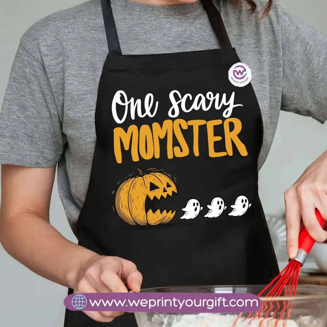 Halloween Cooking Apron – Spooky Heavy Cotton Apron with Pocket & Adjustable Tie - WE PRINT