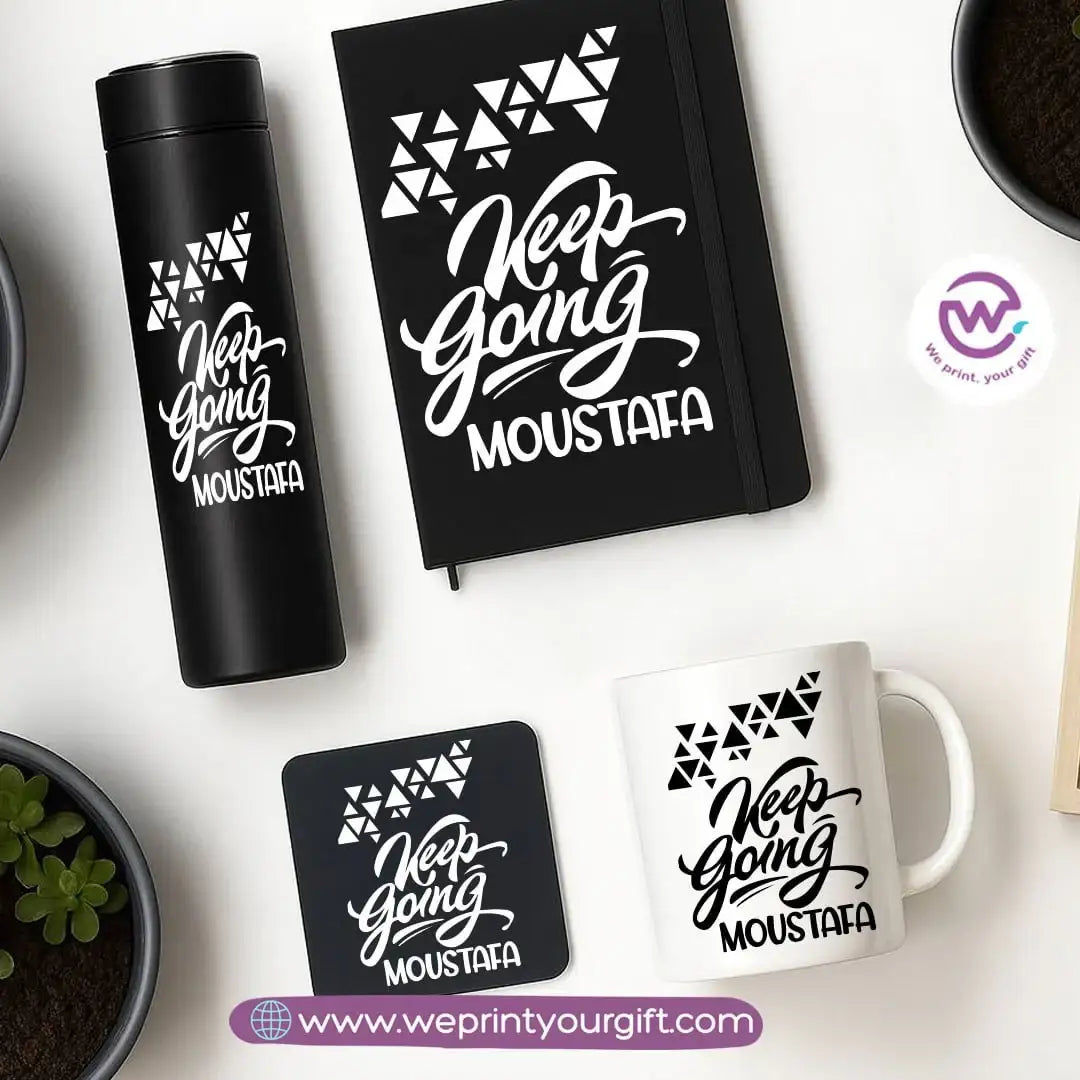 Personalized Motivational Gift Set with Name โ 4 Pieces (Black Edition) - WE PRINT