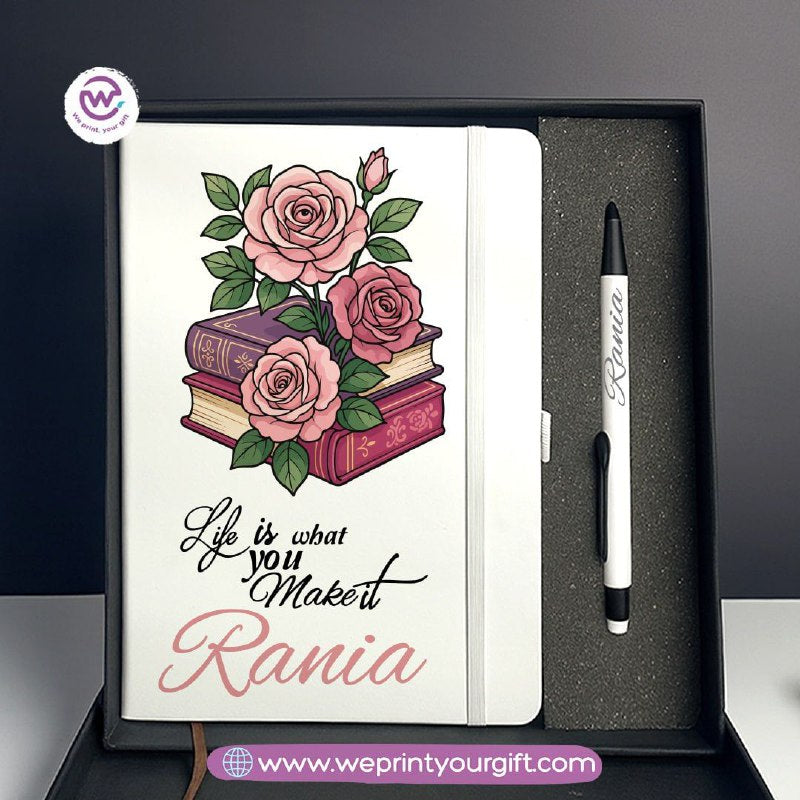 Digital Art Motivational Gift Box – Personalized Notebook & Engraved Pen