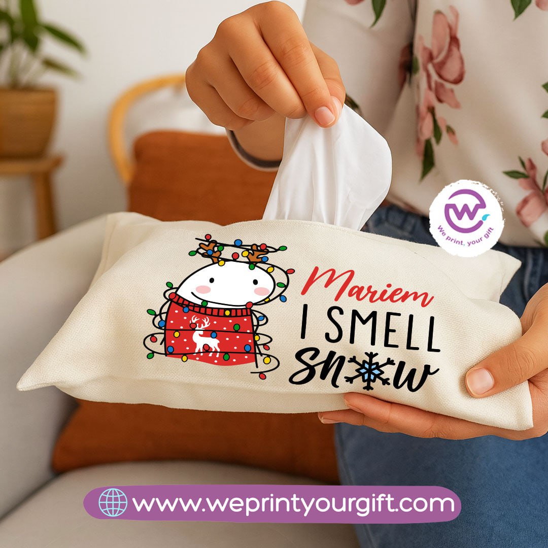 Personalized Fabric Tissue Holder – Christmas Designs