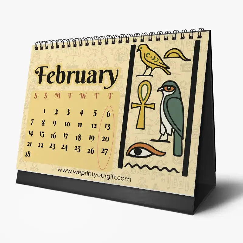 Egyptian Pharaonic Desk Calendar 2026 - WE PRINT