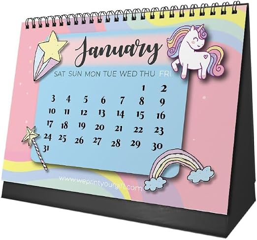 Unicorn Daydreams 2027 Desk Calendar – Rainbows & Little Inspirations