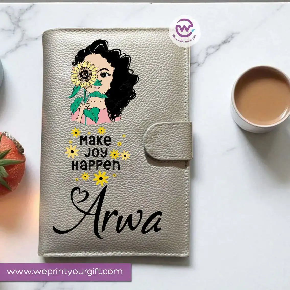 Leather Wallet for Women-Silver-Floral - WE PRINT