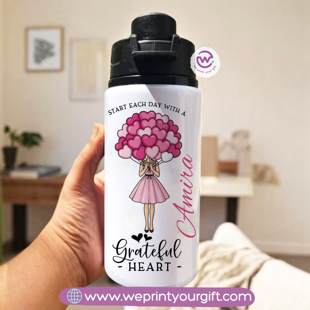 Water flask with name- Motivation