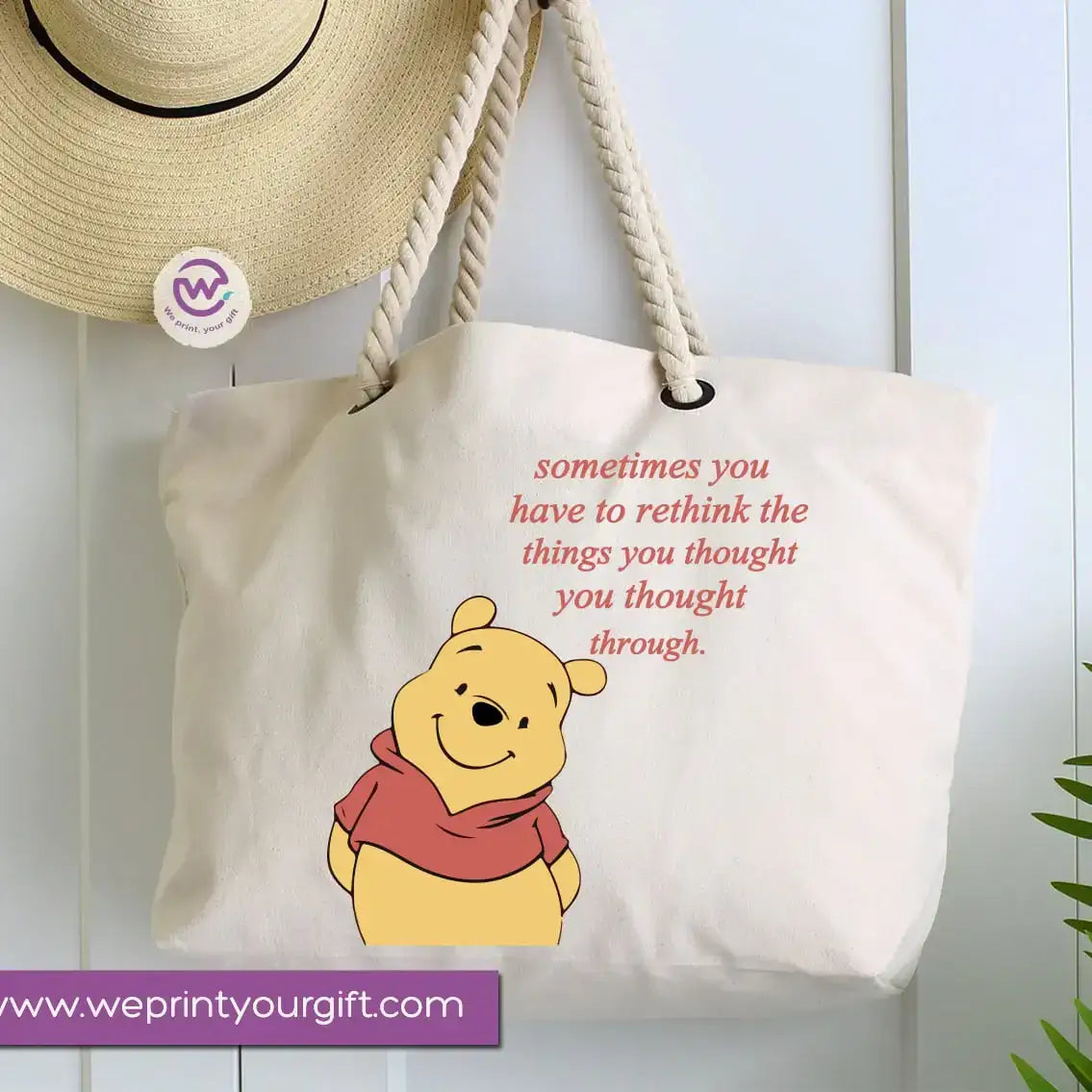 Custom Hand bag- Beach bag-Pooh - WE PRINT