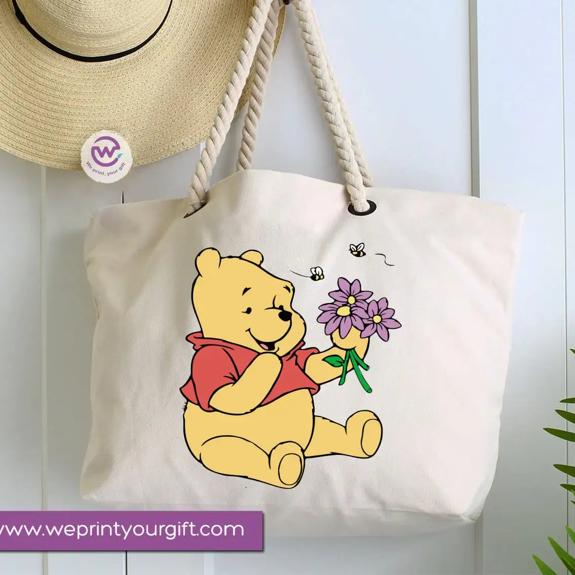 Custom Hand bag- Beach bag-Pooh - WE PRINT