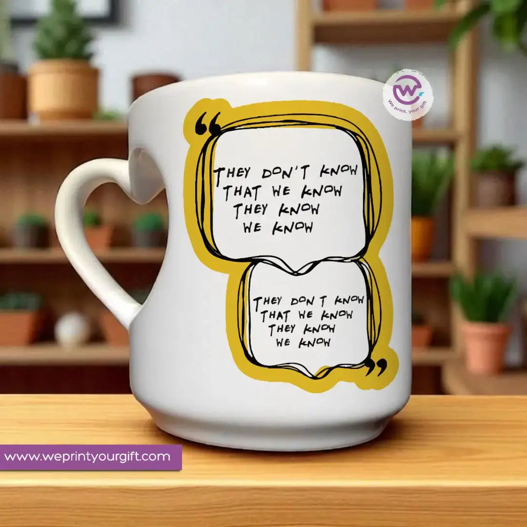 Heart handle ceramic mug- Friends - WE PRINT