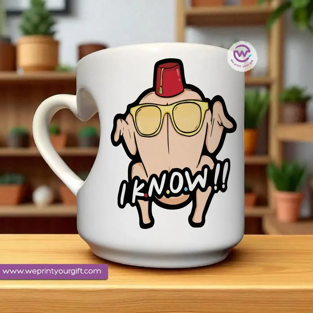 Heart handle ceramic mug- Friends - WE PRINT