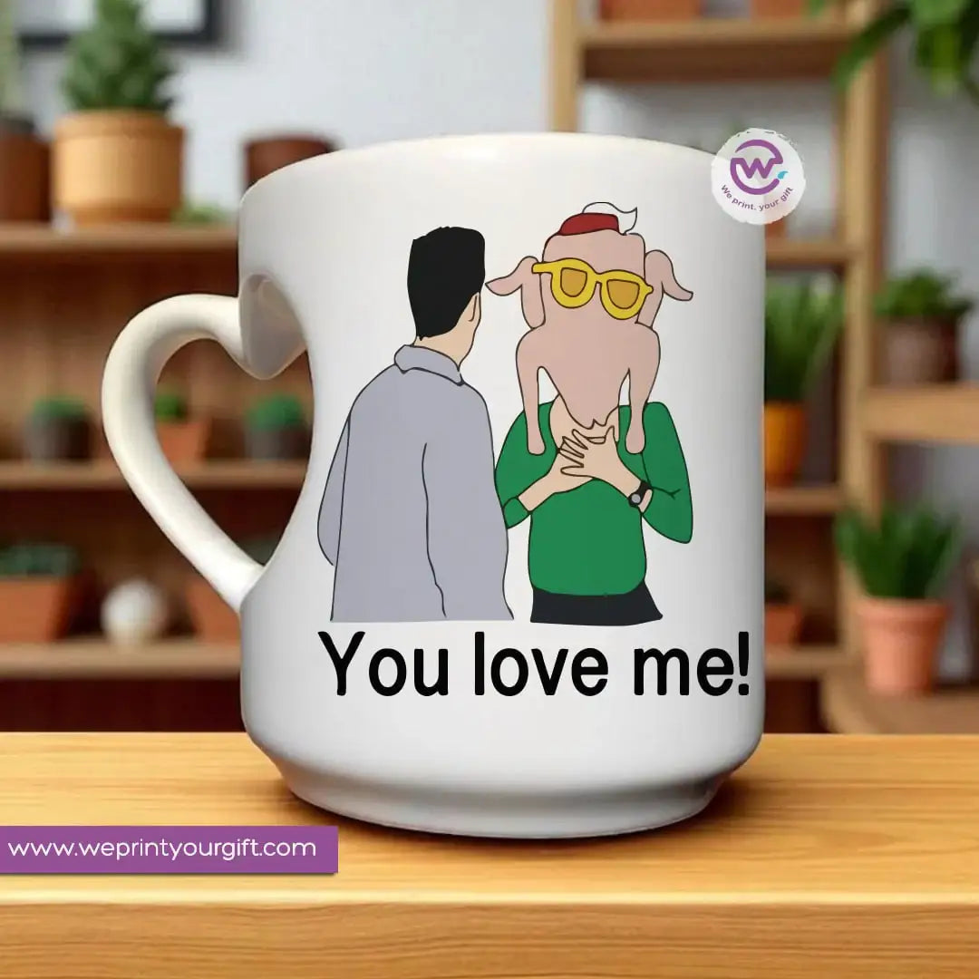 Heart handle ceramic mug- Friends - WE PRINT