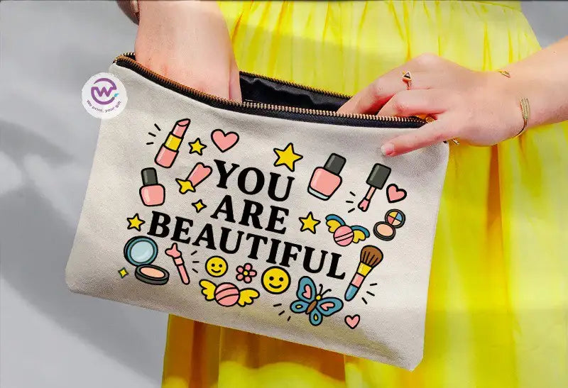 Fabric makeup case - English quotes - WE PRINT