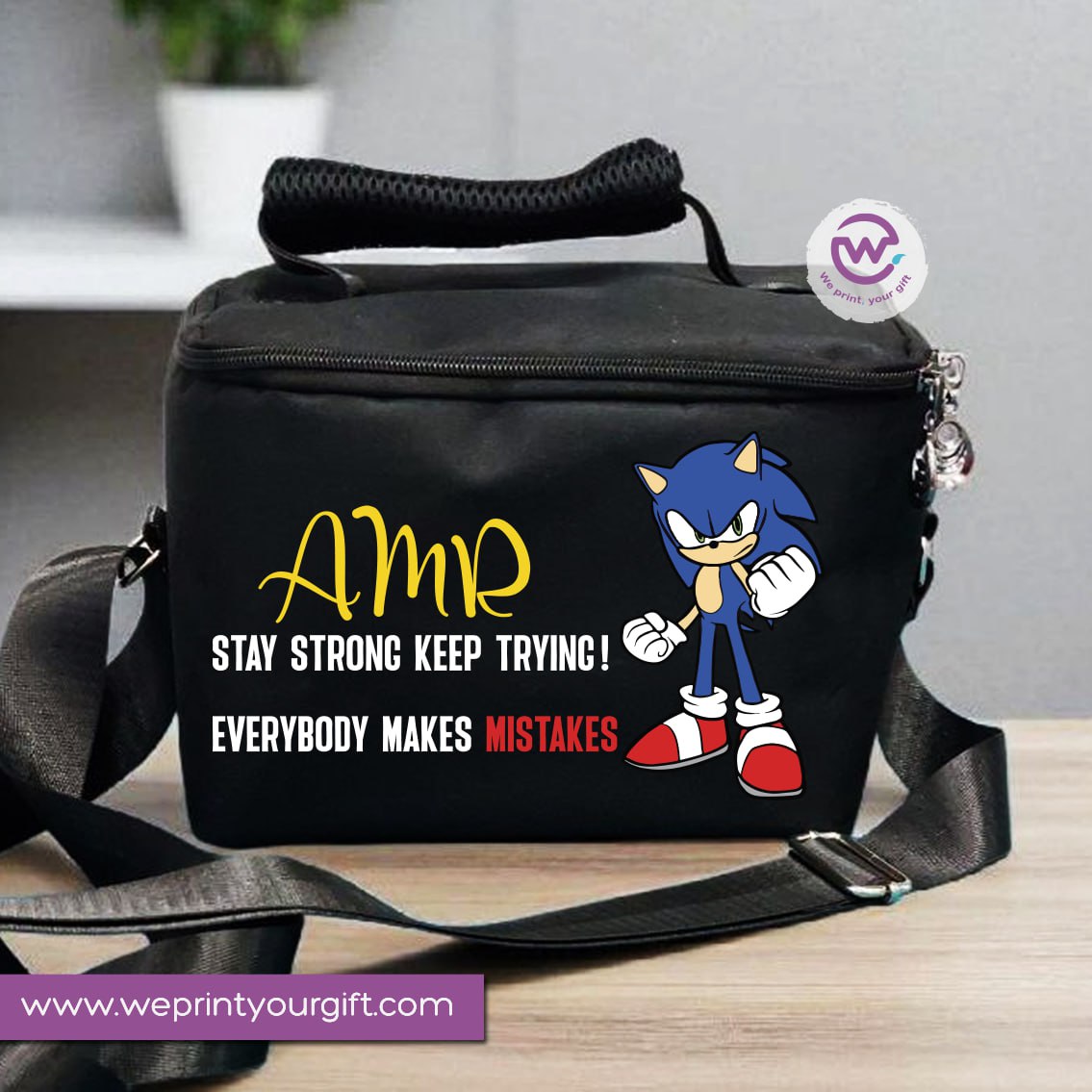 Lunch bag with names- Sonic