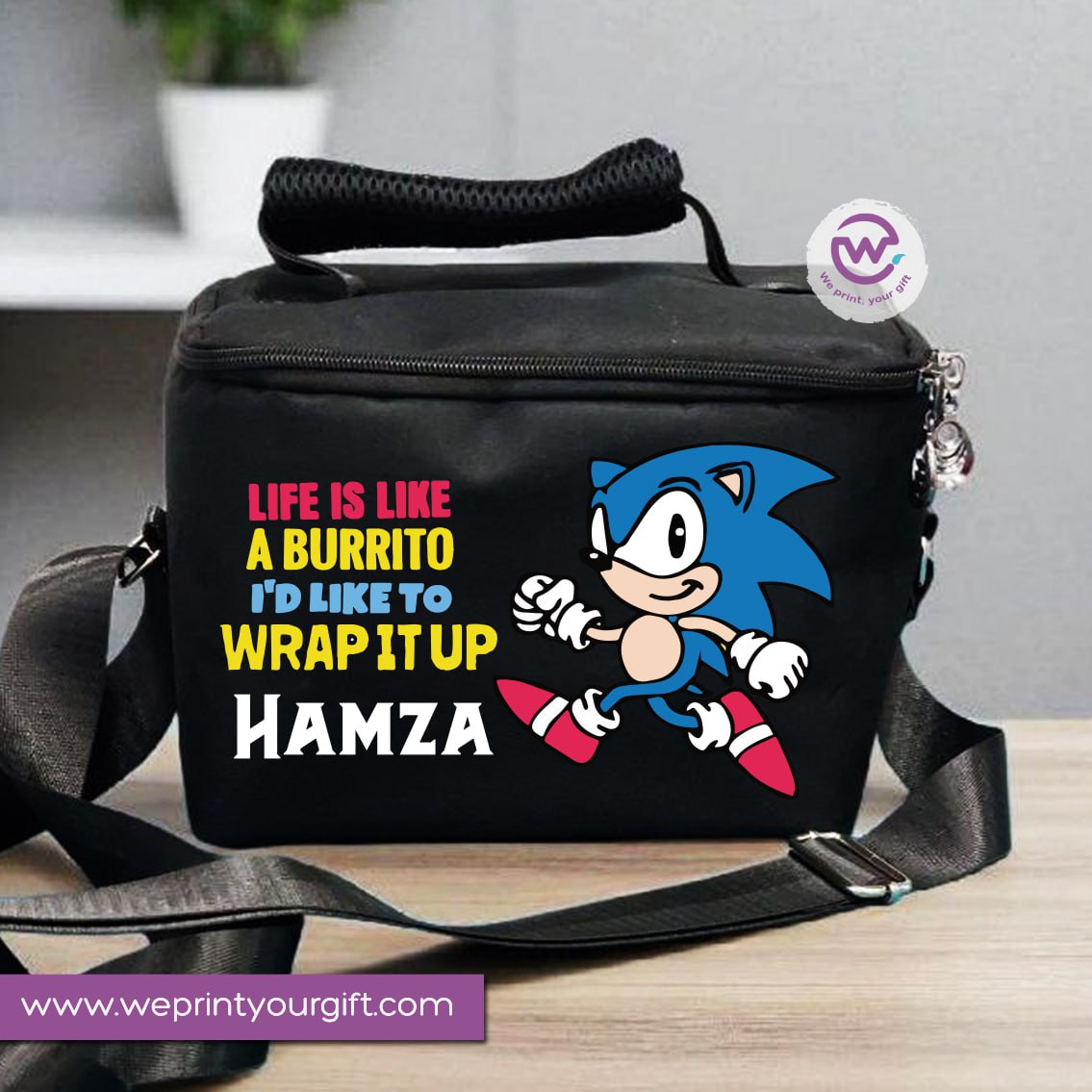Lunch bag with names- Sonic