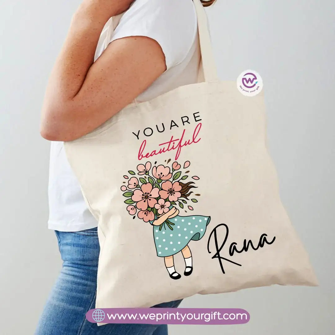 Tote bag for women- Floral- names - WE PRINT
