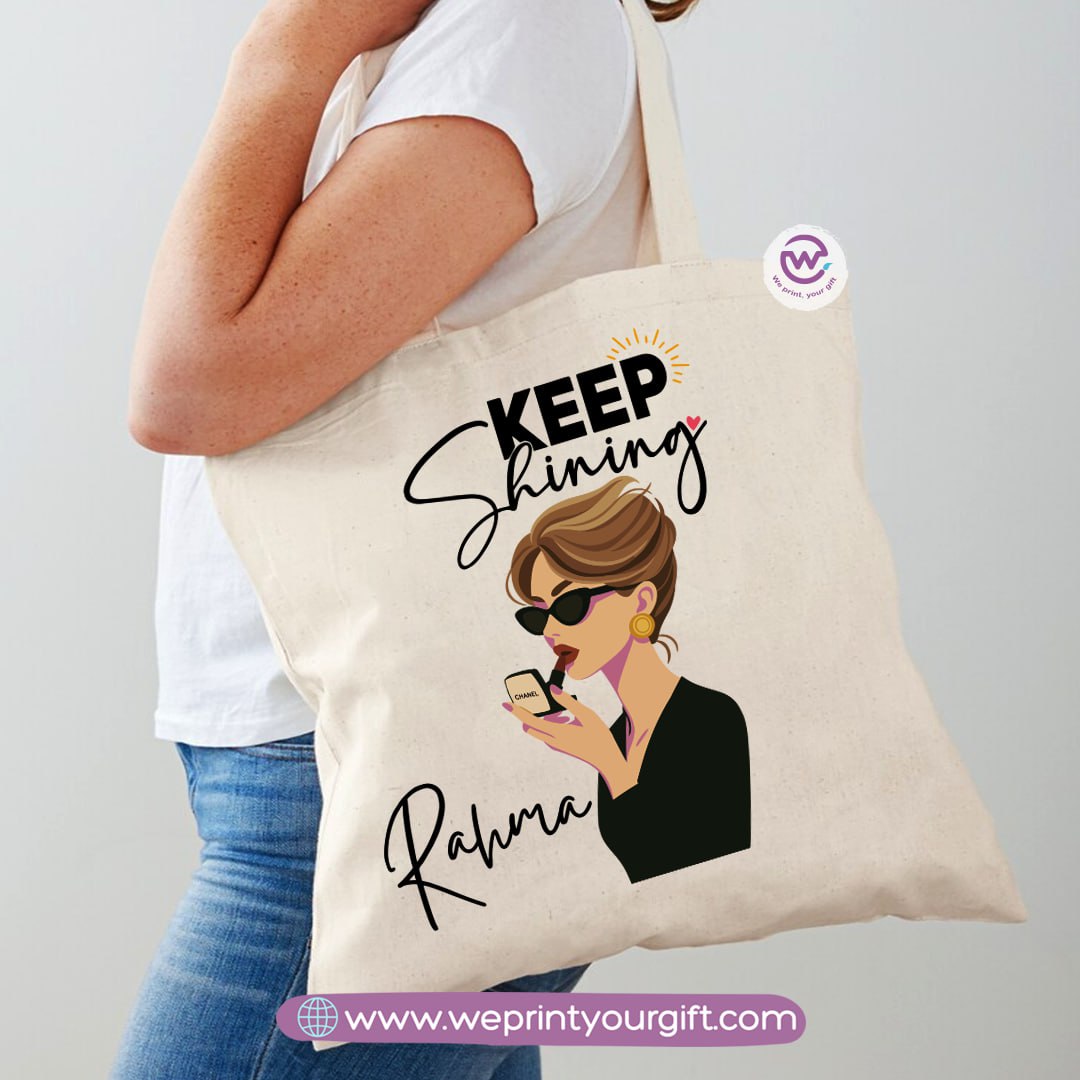 حقيبة تسوق نسائية - أزهار - أسماء