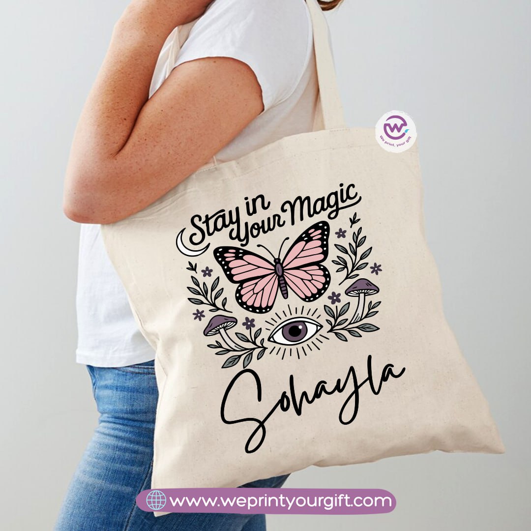 حقيبة تسوق نسائية - أزهار - أسماء