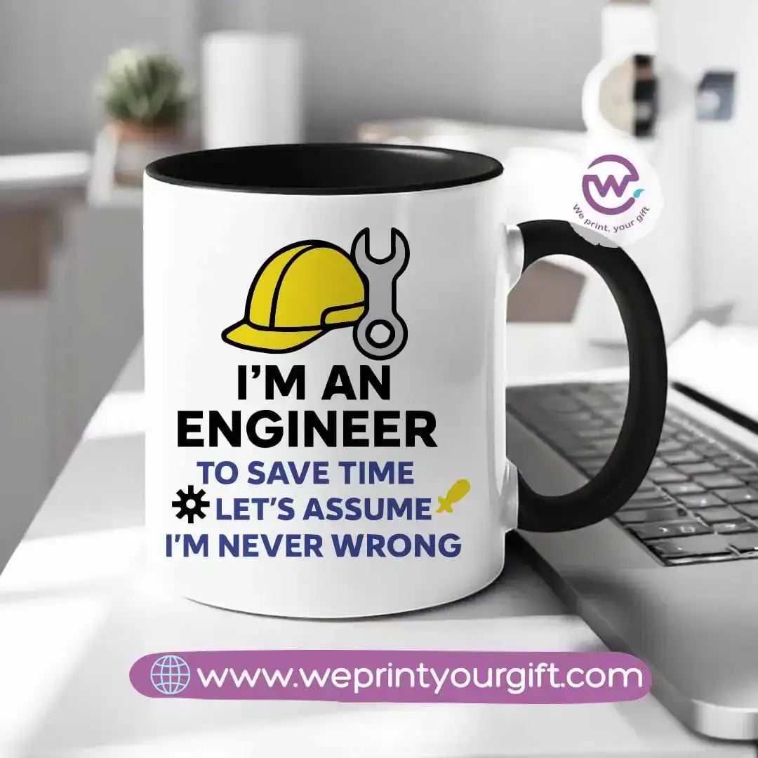 Custom mug- Colored inside mug- Engineer - WE PRINT