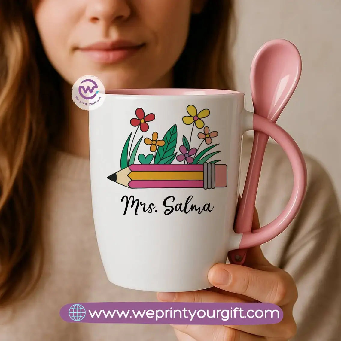 Teacher Mug with Spoon - WE PRINT
