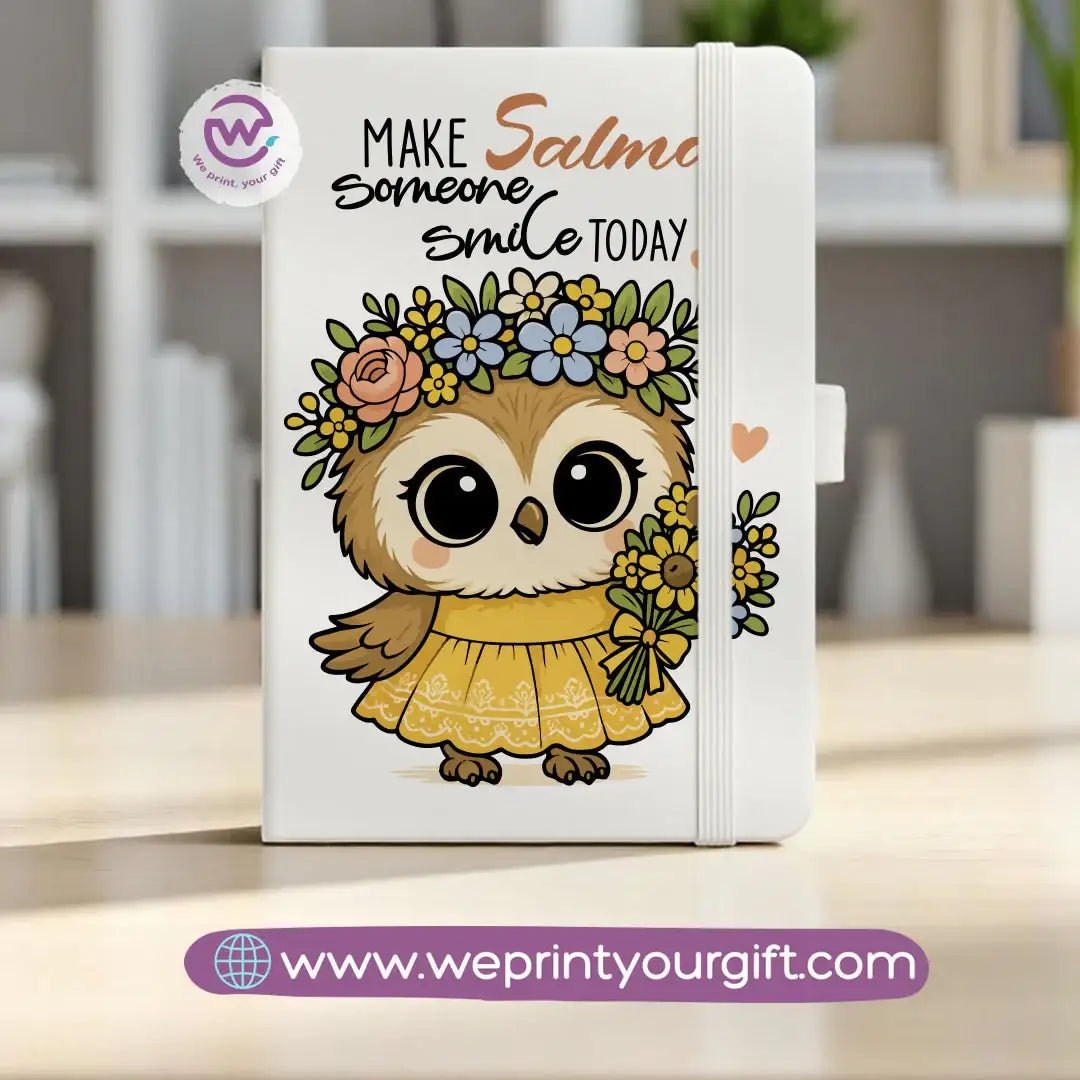 Rubber Notebook- Owl- Names - WE PRINT