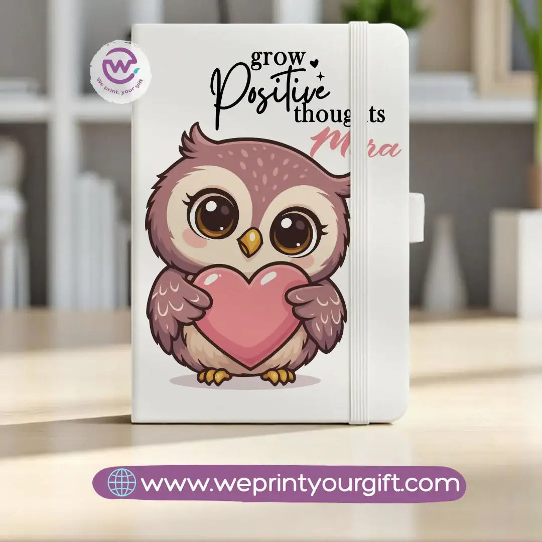 Rubber Notebook- Owl- Names - WE PRINT