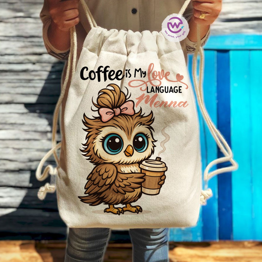 Drawstring Bag- Owl -Names