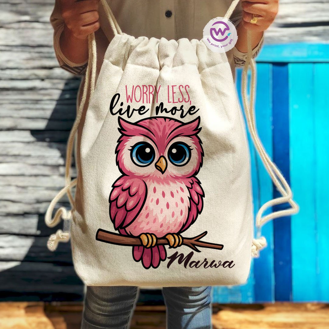 Drawstring Bag- Owl -Names