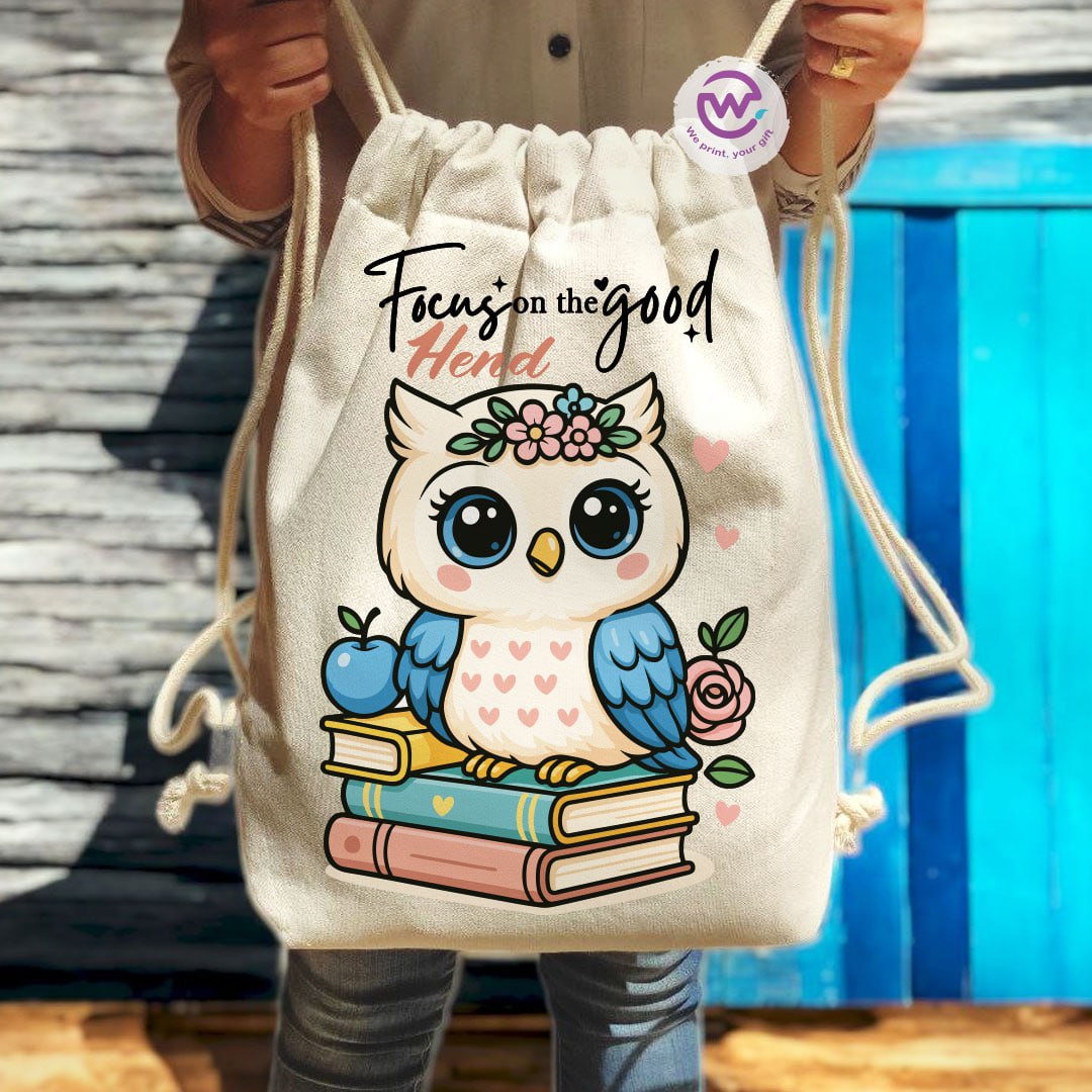 Drawstring Bag- Owl -Names