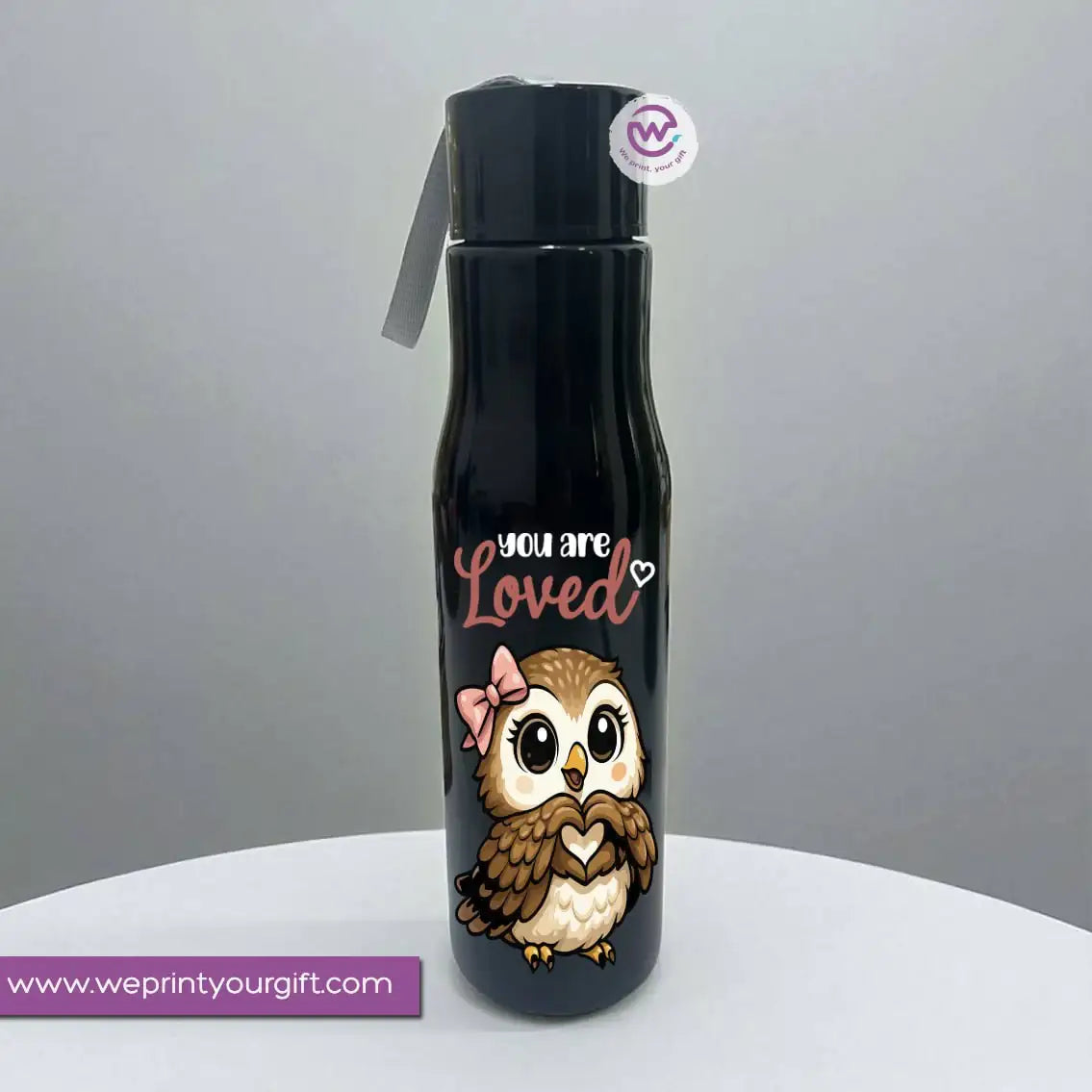 Plastic Bottle with Holder- Owl - WE PRINT
