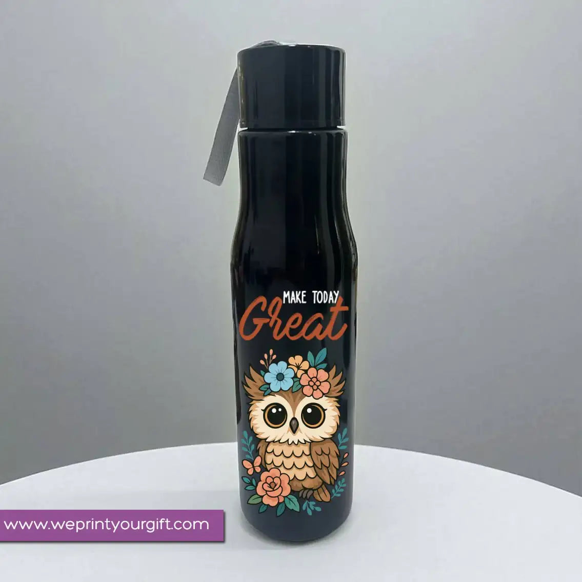 Plastic Bottle with Holder- Owl - WE PRINT