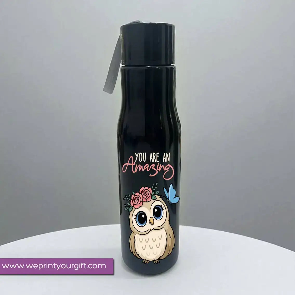 Plastic Bottle with Holder- Owl - WE PRINT
