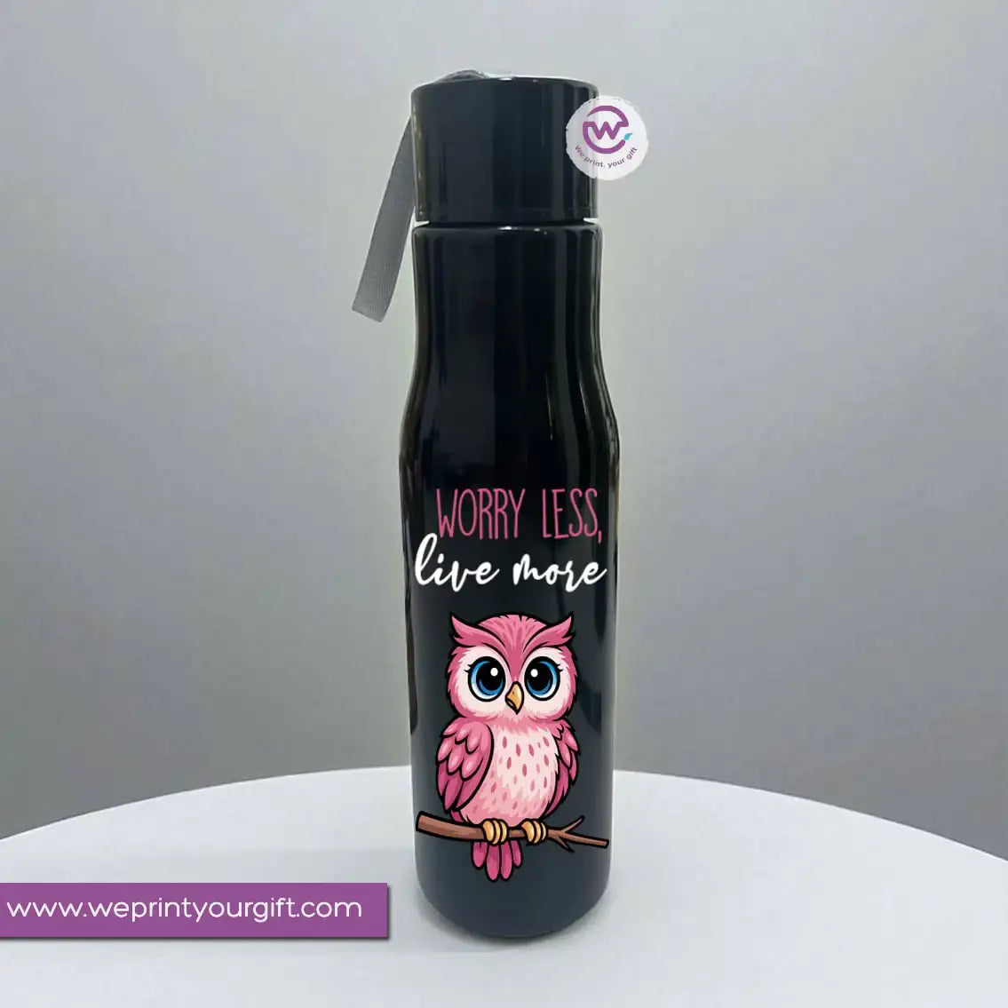 Plastic Bottle with Holder- Owl - WE PRINT
